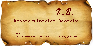 Konstantinovics Beatrix névjegykártya